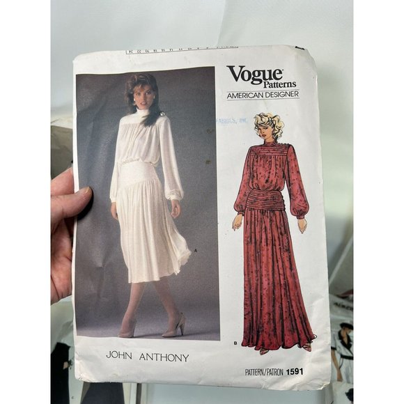 Vtg Vogue Sewing Patterns Karl Lagerfeld Perry Ellis John Anthony Chloe Lot Of 9 - Picture 5 of 8